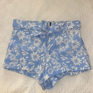 Zara High Wasted Floral Shorts